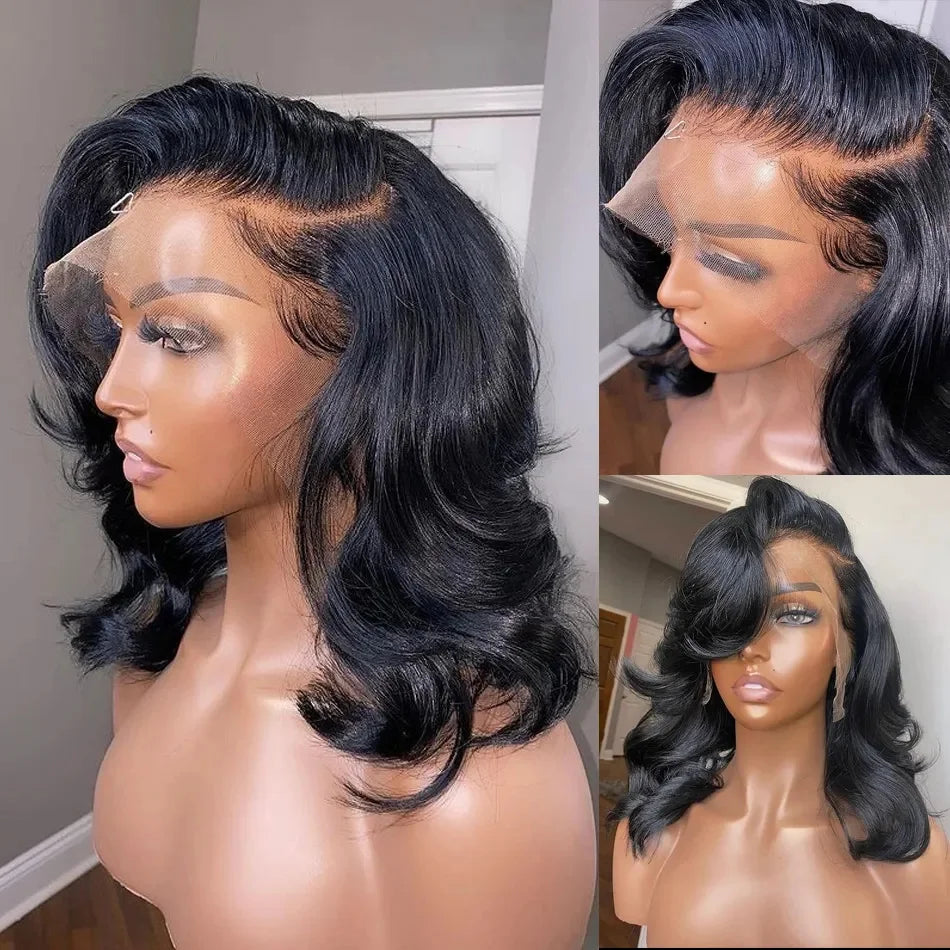 Hair Extensions and Wigs
Melodie Body Wave Bob Wig 13x4 13x6 Transparent Lace Frontal Wig Brazilian Human Hair Wigs 5x5 Closure Wigs