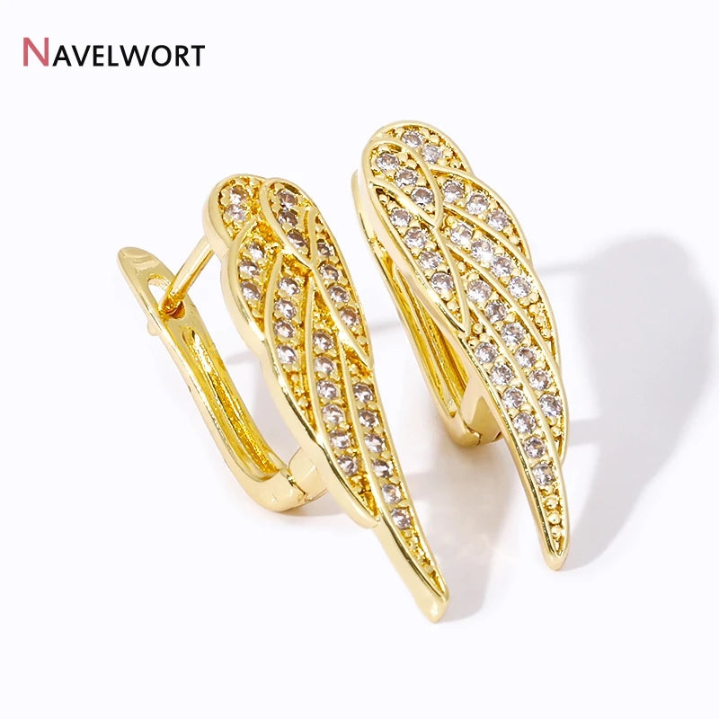 Earring  1/2Pairs Gold Color Wing Earring Clasps Sun Earring For Women Party Gifts,Fashion Luxury Earring For Women Wedding Party Gifts