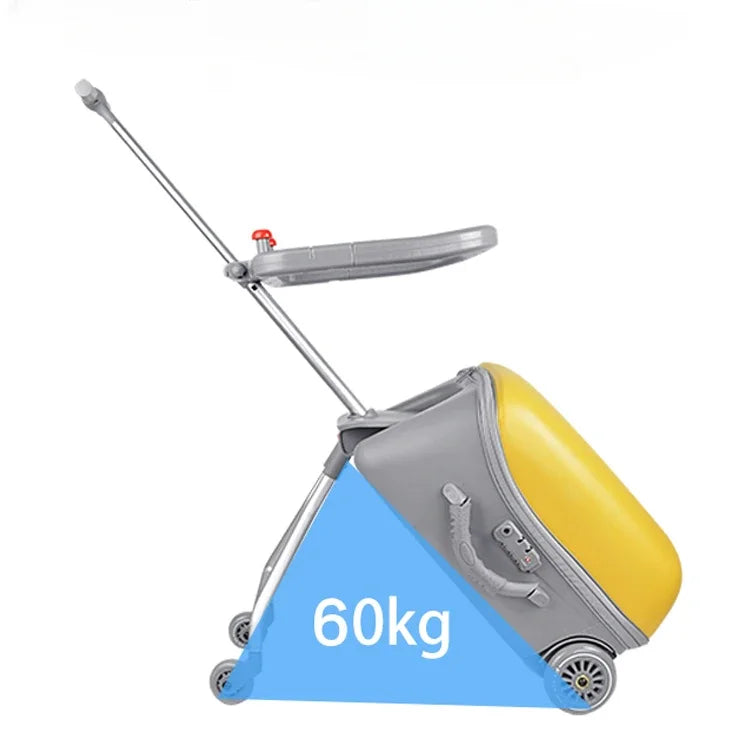 Travel Bag Children's Sit-down Trolley Suitcase Cycling Trolley Case for Unisex Carry-on Children's Luggage Multifunctional Suitcase