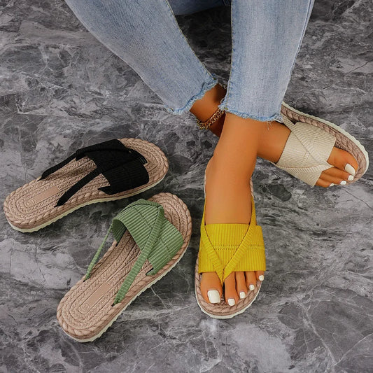 Flat Shoes Women  Slippers 2024 Summer New Lightweight Casual Sandals Comfortable Outdoor Beach Slippers Designer Shallow Slides Women