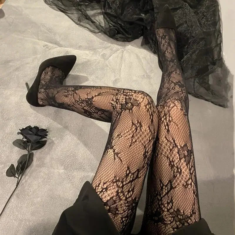 Tights 
Women Rattan Sexy Stockings Club Party Anti-Snagging Flowers Tights Calcetines Fish Net Stocking Fishnet Mesh Lace Pantyhoses