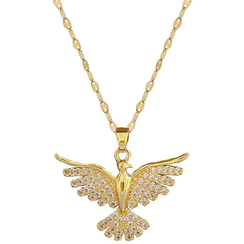 Necklaces Women Exquisite and Fashionable Phoenix Spreading Wings Banquet Wedding Necklace Women's Collarbone Chain Perfect Gift for Girls Women