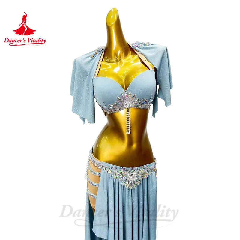 dancers  
Belly Dance Costumes Set for Women Bra+long Skirt 2pcs Customsized Adult Children Oriental Belly Dancing Performance Wear Outfit