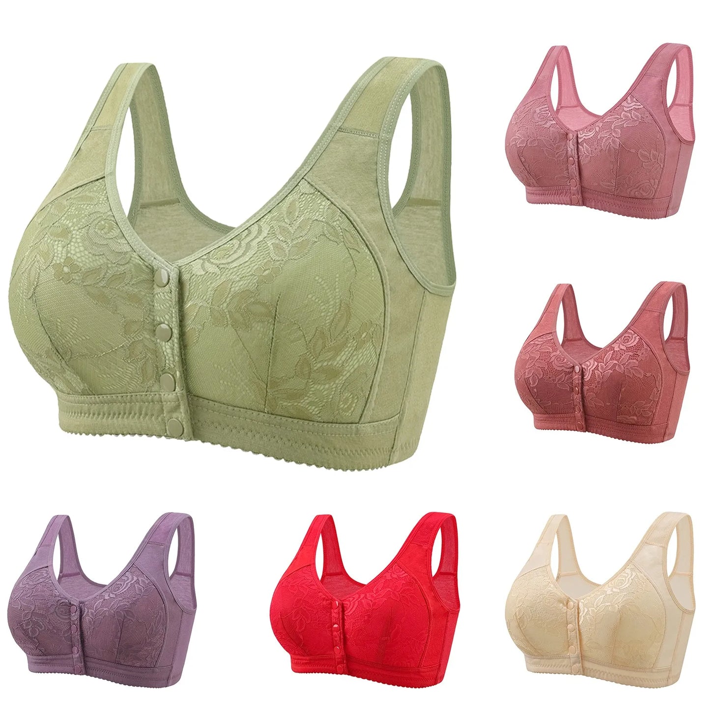 bras
Plus Size Women Soft Cotton Sports Bra Wire Free Bras Front Closure Brassiere Comfortable Thin Underwear Middle-aged Elder