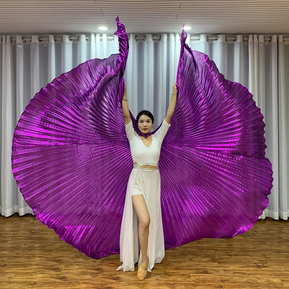 dancers  
Adult Semi-transparent Oriental Dance Props Costume Plus Size Perform Belly Dance Isis Wings 360 Degree Gold Wings Large Version