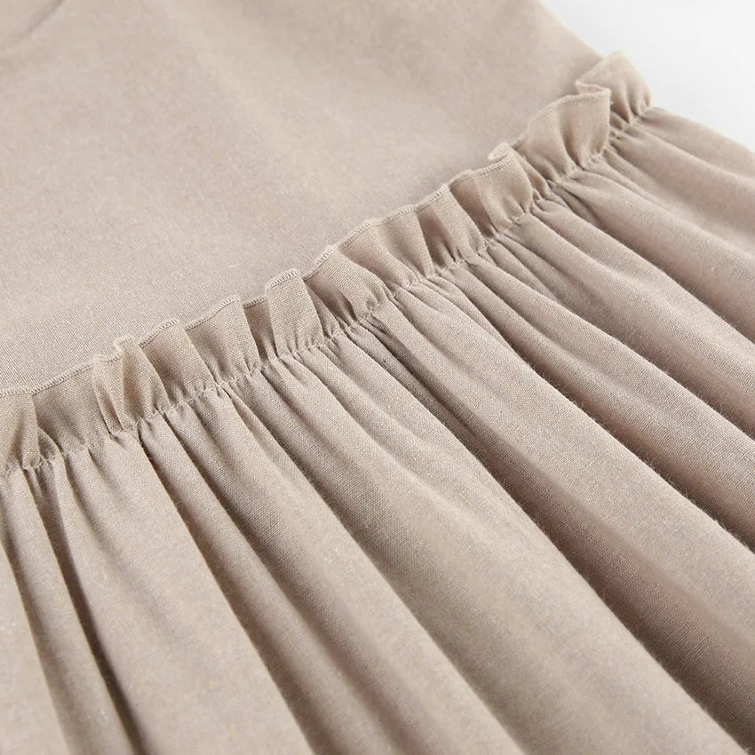 Knitted-Dress New In Cotton Linen Summer Dress Women