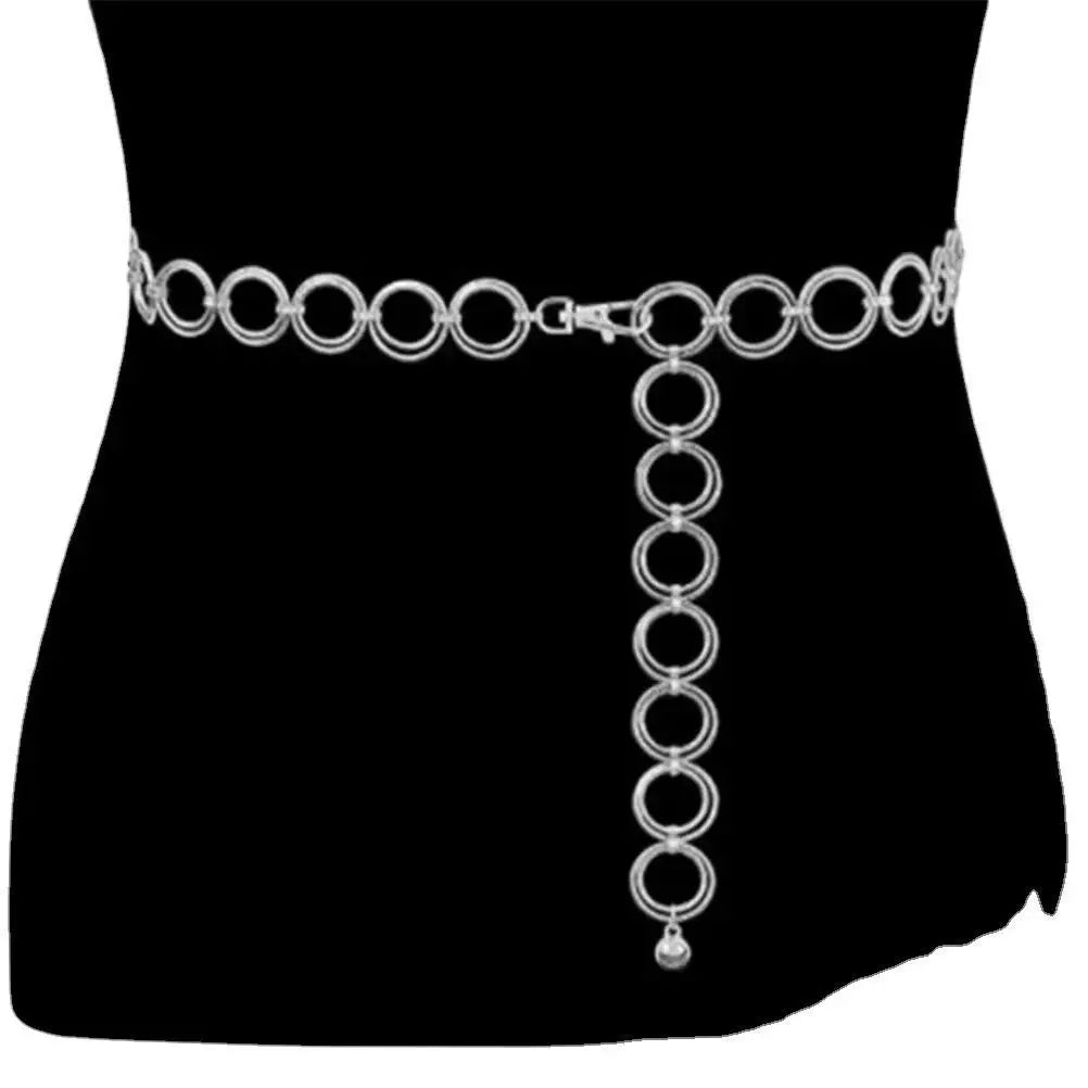 Waist Chain Fashion Punk Metal Chain Belts for Women Silver Golden Color High Quality Luxury Female Adjustable Fashion Waistband jewelry