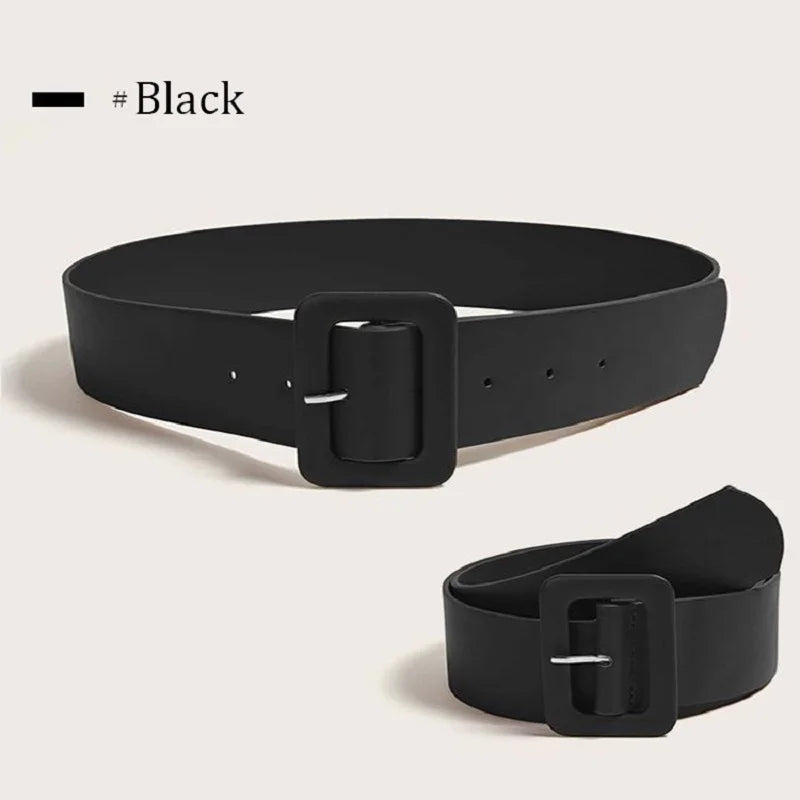 Belts for Women's Dress Simple Women's Wide Belt PU Leather Belt Fashion Luxury Designer Brand Belt Female Black PinkStrap DT167