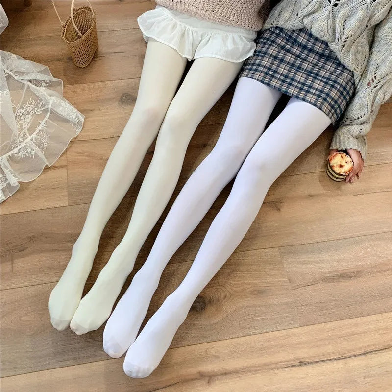 Tights 
New Spring Velvet White Women Tights 100D Woman Lolita Ballet Dance Pantyhose Stockings Fashion Female Pantyhose Collant Femme