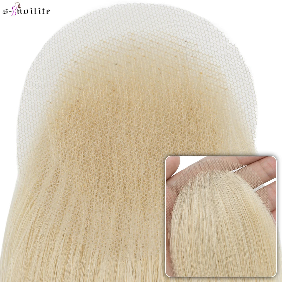 Hair Extensions and Wigs
S-noilite 8Inch Lace Hair Patch Hair Toppers Hand Crochet Natural Human Hair Replacement Capillary Prothesis Invisible Hairpiece