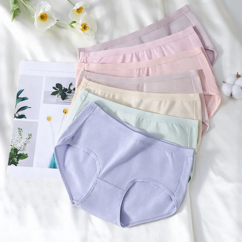 Panties
7Pcs Cotton Women's Panties Breathable Underwear Seamless Girls Briefs Solid Panty Soft Underpants Sexy Low-Rise Female Lingerie