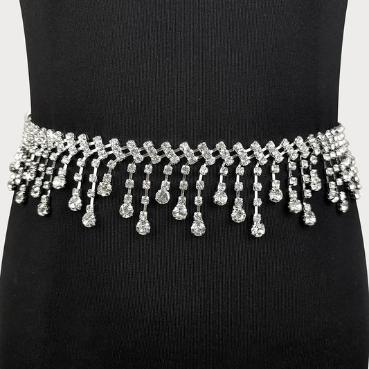 dancers  
Belly Dance Waist Chain Tassel Little Raindrop Diamond Chain Rhinestone Dance Practice Fashion Daily Skirt Chain