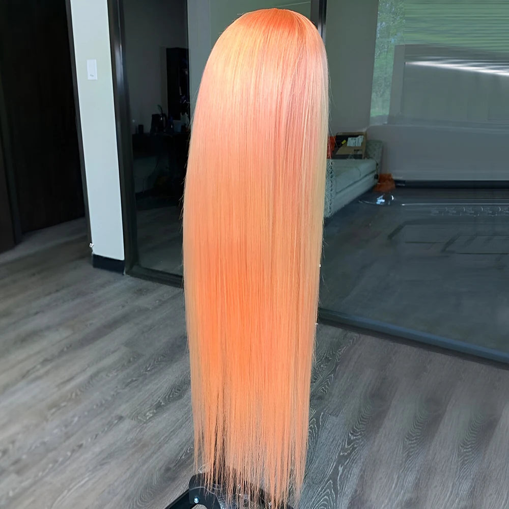 Hair Extensions and Wigs
Light Orange Synthetic Lace Front Wig Long Straight Hair Natural Hairline Glueless Wigs For Women Daily Wear Cosplay Orange Wigs