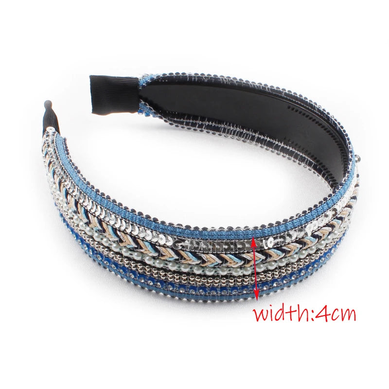 Elegant Look Luxury Wide Hair Bands Hoop for Women Vintage Soft Elastic Fabric Headband Fashion Girls Hairband Headwear Hair Accessories