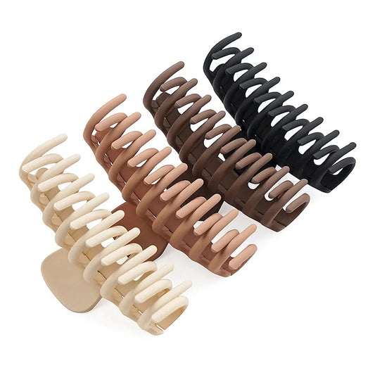 Elegant Look 3/4PCS Hair Claw Clips 4 Inch Nonslip Large Crab Hairpins for Women Thin Hair Accessories Barrette Girls Hair Accessories Gifts