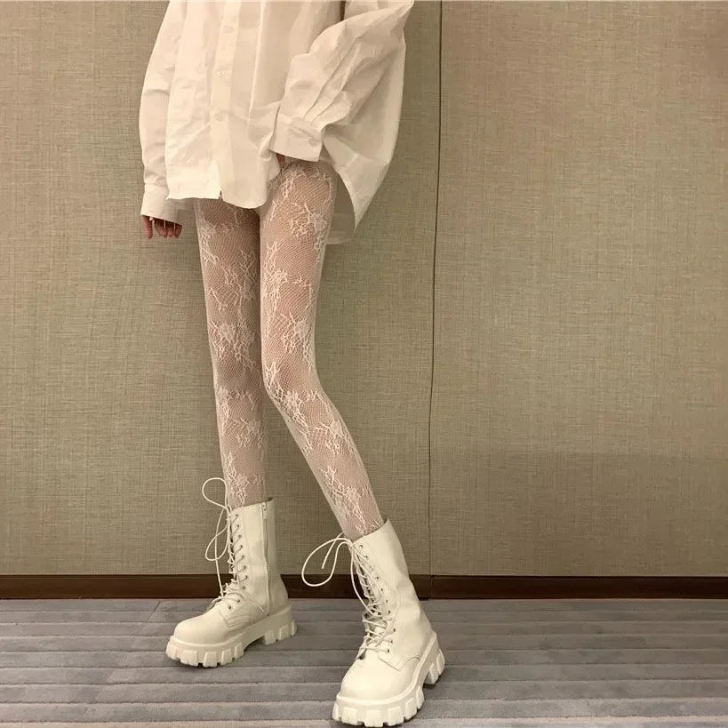 Tights 
Women Rattan Sexy Stockings Club Party Anti-Snagging Flowers Tights Calcetines Fish Net Stocking Fishnet Mesh Lace Pantyhoses