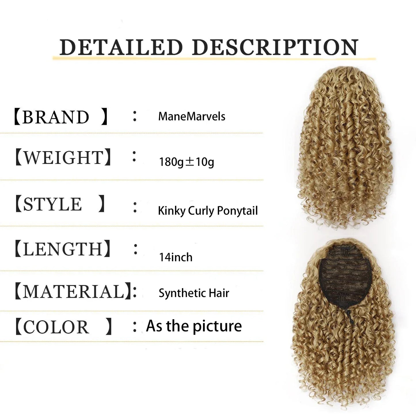 Hair Extensions and Wigs
Short Afro Curly Drawstring Ponytail Extensions 14 Inch Kinky Curly Hairpiece Fake Tail Ombre Synthetic Curly Fasle Horse Tail