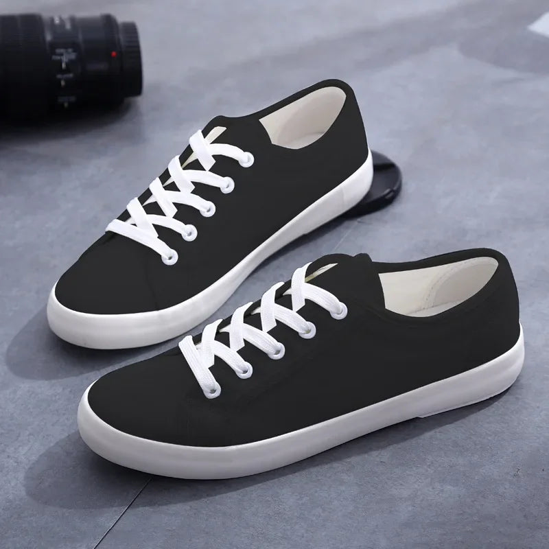 canvas shoes Unisex White Canvas Shoes Casual Summer Vulcanized Shoes Lace-up Students Cloth Shoe Women's Flats Sneakers Women Board Shoes