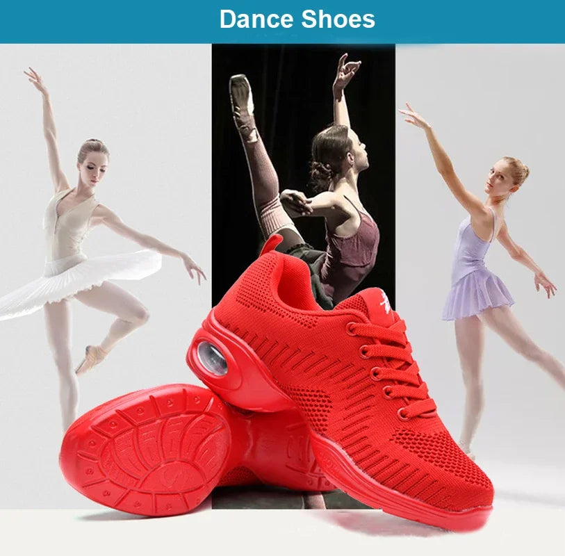 dancers  
Women Weave Jazz Shoes Hollow Modern Dance Shoes Soft Sole Woman Causal Sneakers Girls Tango Ballroom Dance Sports Shoes