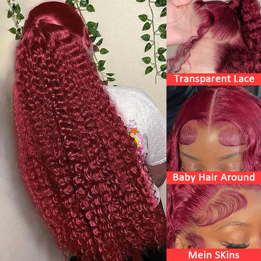 Hair Extensions and Wigs
Sophianna Burgundy 13x6 Hd Lace Frontal Human Hair Deep Wave 13x4 Curly Water Wave Lace Front Wig Brazilian Wigs On Sale