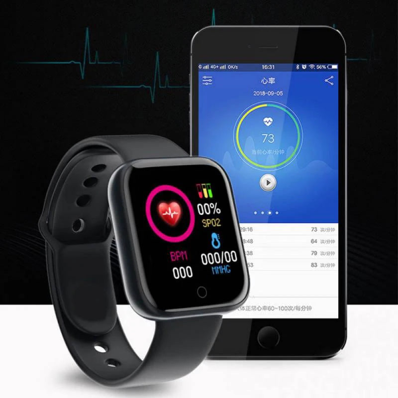 Women Watch Multifunctional Smart Watch Men Women Bluetooth Connected Phone Music Fitness Sports Bracelet Sleep Monitor Y68 Smartwatch D20