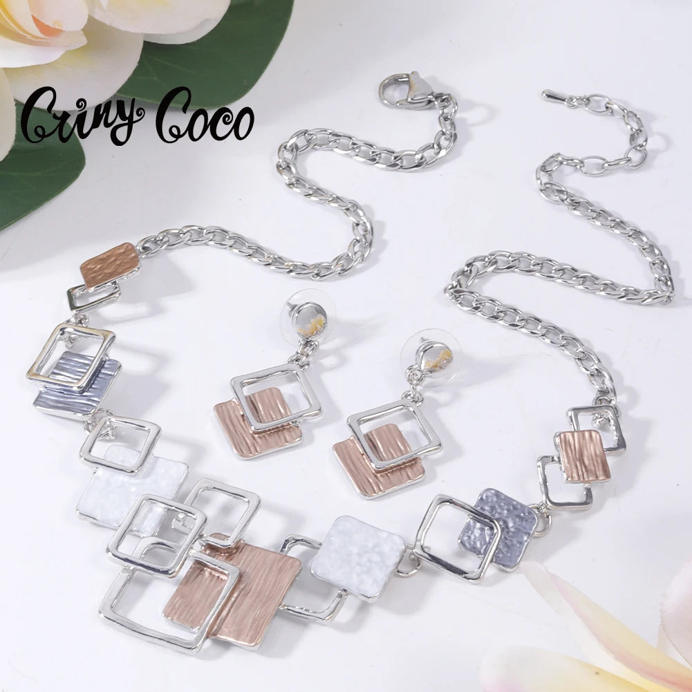 Necklaces Women Cring Coco Enamel Necklaces Female Geometric Choker New in Jewelry Trendy Chains Necklace Christmas Friend Gift for Women 2022