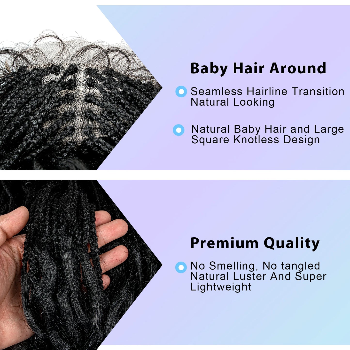 Hair Extensions and Wigs
36 Inches Braided Wigs Synthetic Lace Front Wigs with Baby Hair Braided Wigs with Water Wave for Black Women Long Braided Wig