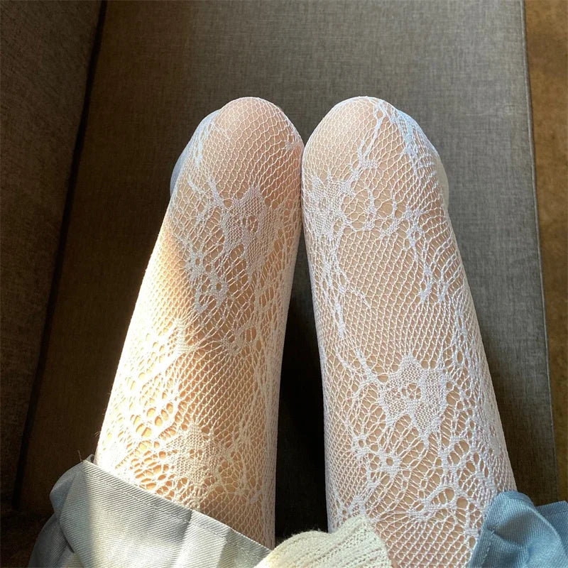 Tights 
Women Rattan Sexy Stockings Club Party Anti-Snagging Flowers Tights Calcetines Fish Net Stocking Fishnet Mesh Lace Pantyhoses