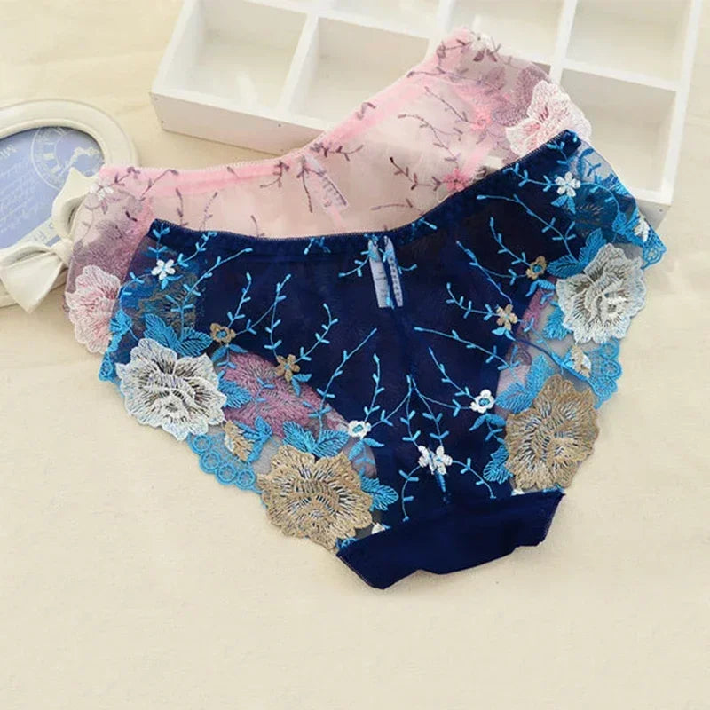 Panties
Women Sexy Lace Transparent Embroidered Underwear Charming Flower Pattern Briefs for Female Shorts Panties Underwear