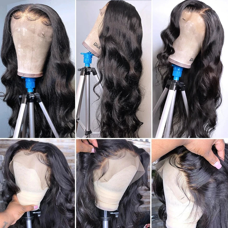 Hair Extensions and Wigs
250 Density 13x6 black Body Wave Lace Front Human Hair Wig Brazilian Remy 30 40 Inch 13x4 Lace Frontal Wigs PrePlucked For Women