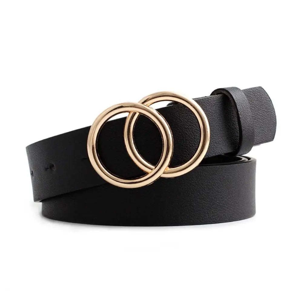 Belts 4 Colors Double Belts for Women Girls Fashion PU Metal Heart Pin Belt Dress Jeans Waistband Clothing Accessories A5R2