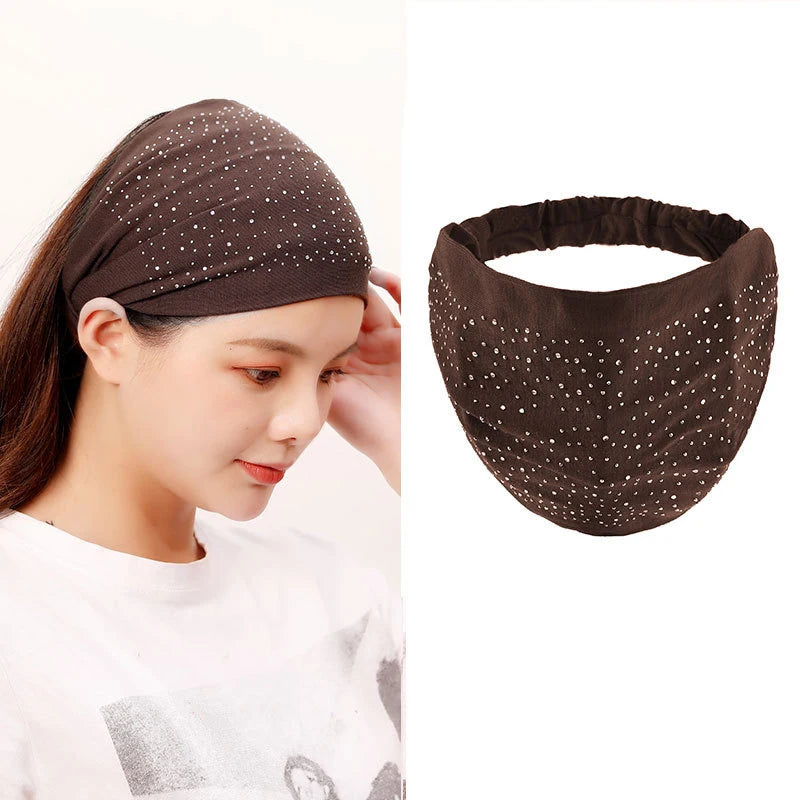 Elegant Look Luxury Elastic Turban For Women Girls Head Wrap Fashion Elastic Sport Hair Bands Fabric Female Headwear Hair Accessories