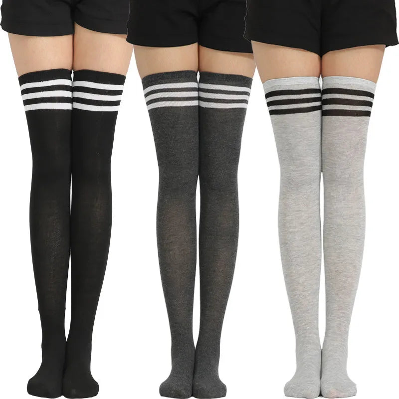 Stockings 
Black White Striped Long Socks Women Sexy Over Knee Thigh High Socks Over The Knee Stockings Ladies Girls Warm Long Tube Socks