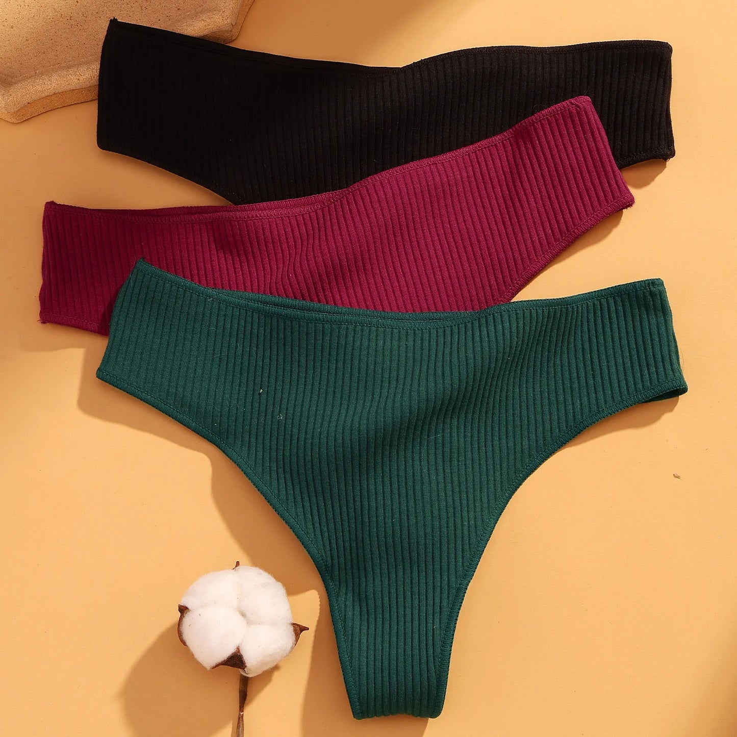 Panties
Sexy Solid Cotton Thong Panties Low Waist Solid Lingerie Underpants