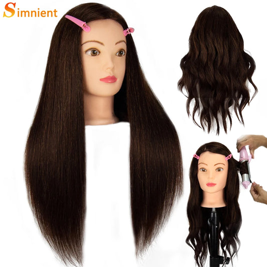 Hair Extensions and Wigs
85%Real Human Hair Female Mannequin Head For Hair Training Styling Professional Hairdressing Cosmetology Doll Head For Hairstyle