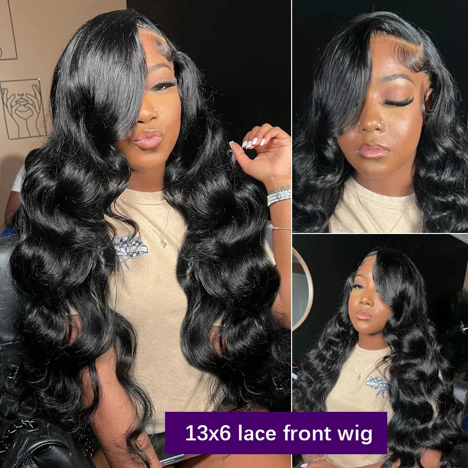 Hair Extensions and Wigs
250 Density 13x6 black Body Wave Lace Front Human Hair Wig Brazilian Remy 30 40 Inch 13x4 Lace Frontal Wigs PrePlucked For Women