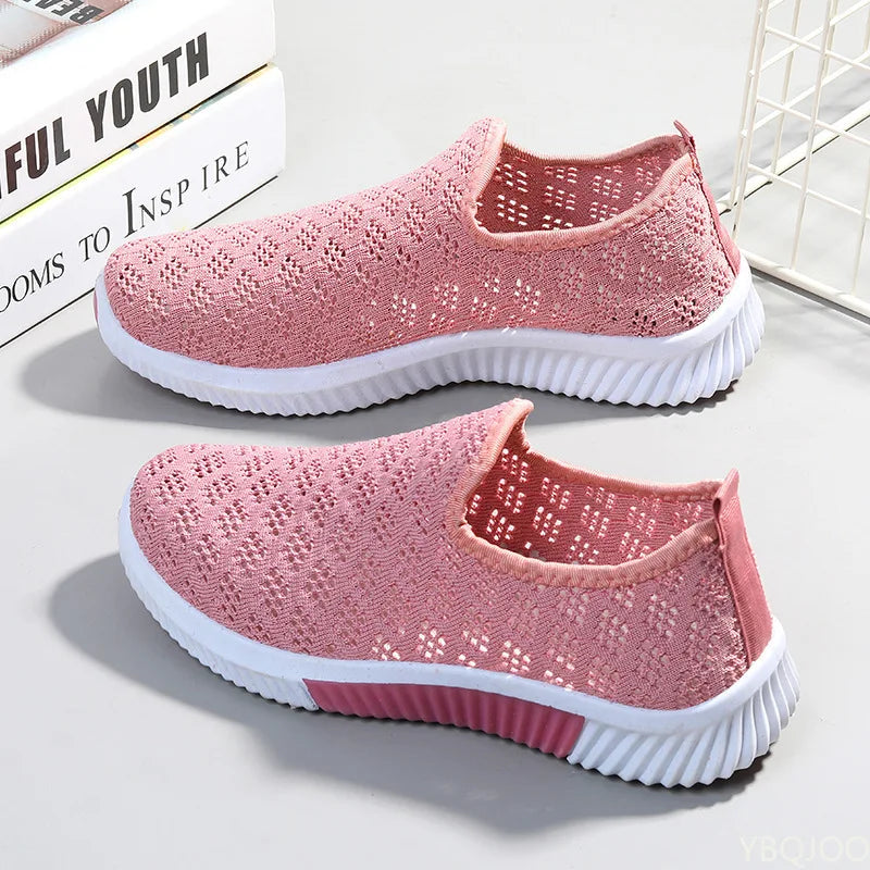 Sneaker women New Fashion Mesh Shoes Women Shoes Mesh Sports Shoes Breathable Flats Soft Sole Casual Sneakers