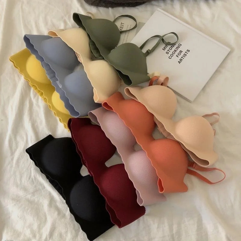 bras
Small Breast Push up Underwear Girls' Korean-Style Summer Bra Wireless Thin Sexy Girl Bra Anti-Sagging Seamless