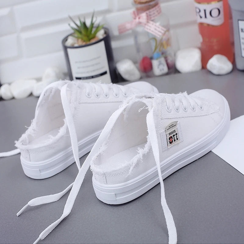 Sneaker women Canvas Shoes flat sneakers women casual shoes low upper lace up white shoes