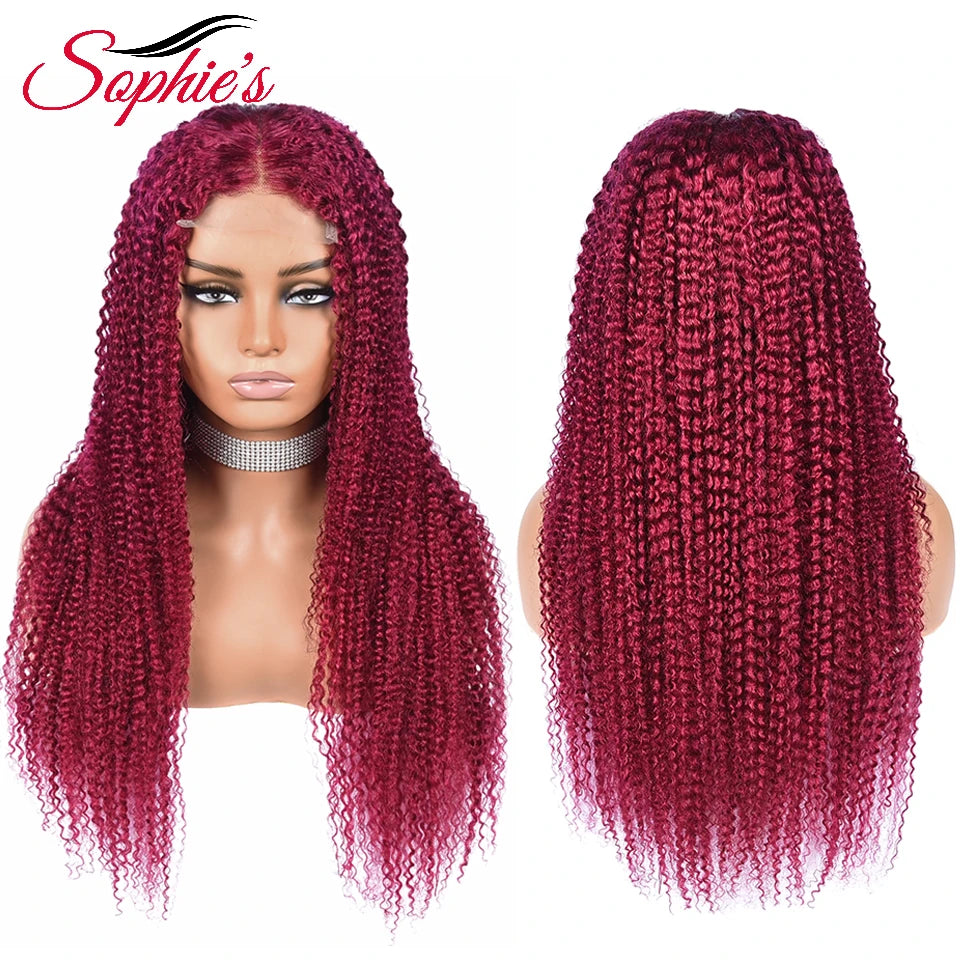 Hair Extensions and Wigs
Sophies Highlight Wig 4*4 Lace Closure 180% Density Kinky Curly Human Hair Wigs For Women Brazilian Hair Remy Hair 14-28 Inches