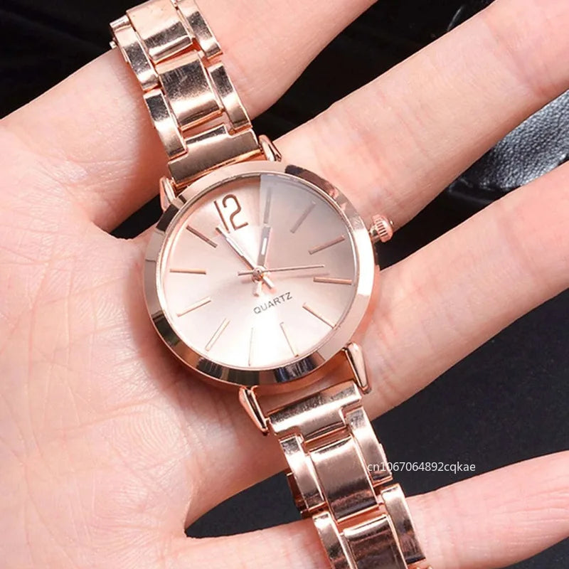 Women Watch Ladies Fashion Simple Digital Alloy with Quartz Watch Bracelet 2pcs Set Luxury Women Simple Dial Ladies Watches Reloj Mujer