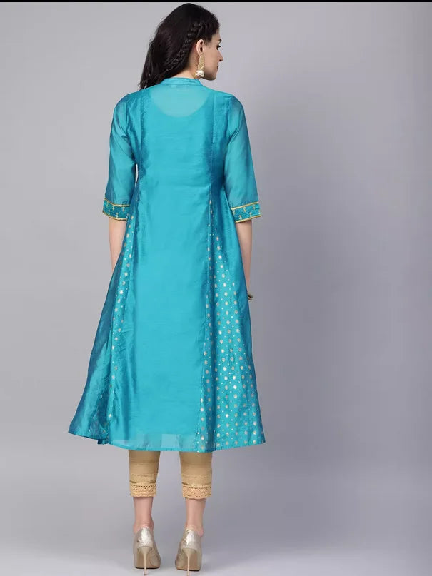 India and Pakistan Clothing 
Indian ethnic style women's clothing, silk embroidery, long standing neck, 3/4 sleeves