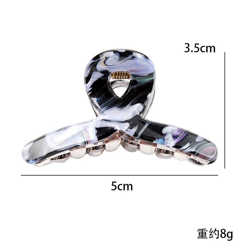 Elegant Look Acetate Women's Hair Clips Luxury Black Colorful Cross Claws Girls Barrette Hairpin Girl Fashion Kids Hair Accessories