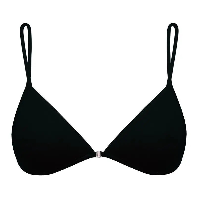 bras
French Triangle Cup French Underwear Small Chest Spaghetti Strap Beauty Back Halter Invisible Front Closure Bra Thin Section Tra