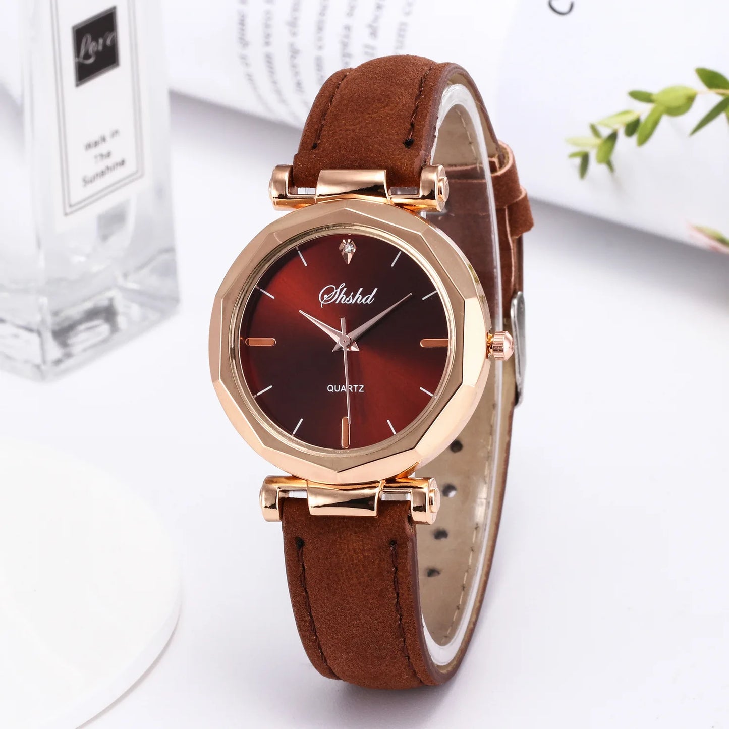 Women Watch OL diamond Women Girls Gift Watch Stainless Steel Wristwatch Fashion Newest Leather Quartz Analog