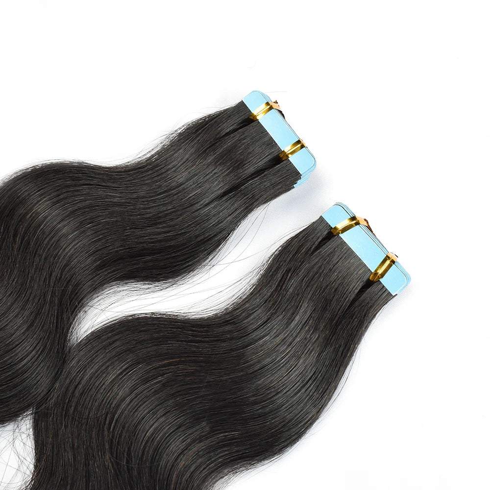 Hair Extensions and Wigs
Tape In Human Hair Body wave Extensions 100% Real Remy Human Hair Skin Weft Adhesive Glue On For Salon High Quality for Woman