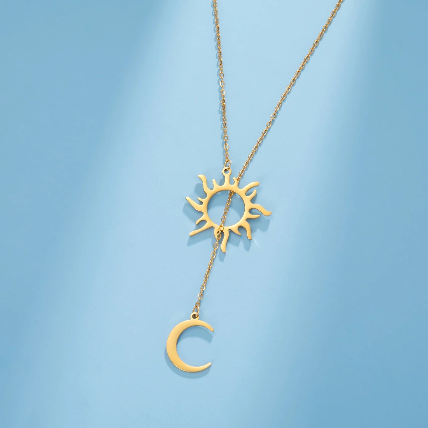 Necklaces Women Lucktune Sun Moon Pendant Clavicle Chain Necklace Stainless Steel Bohemian Choker Necklace for Women Fashion New In Jewelry Gift