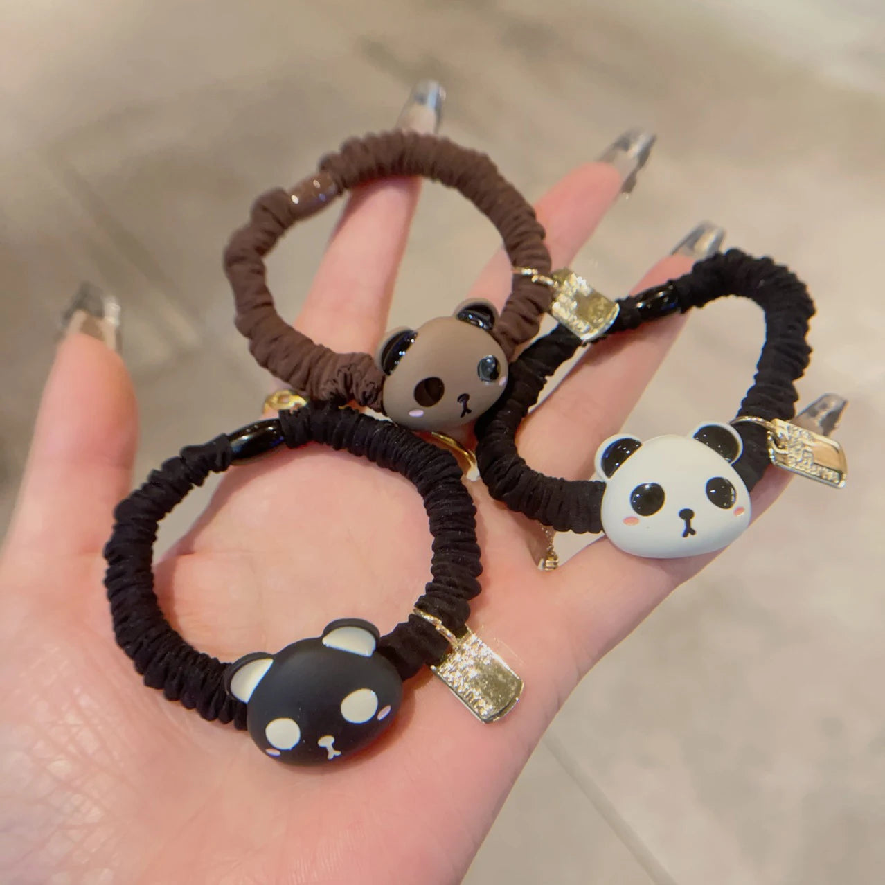 Elegant Look Cute Animal Rabbit HairRope Luxury Rhinestone Elastic Rubber Band Headrope for Women Gils High Ponytail Hair Accessories Gifts