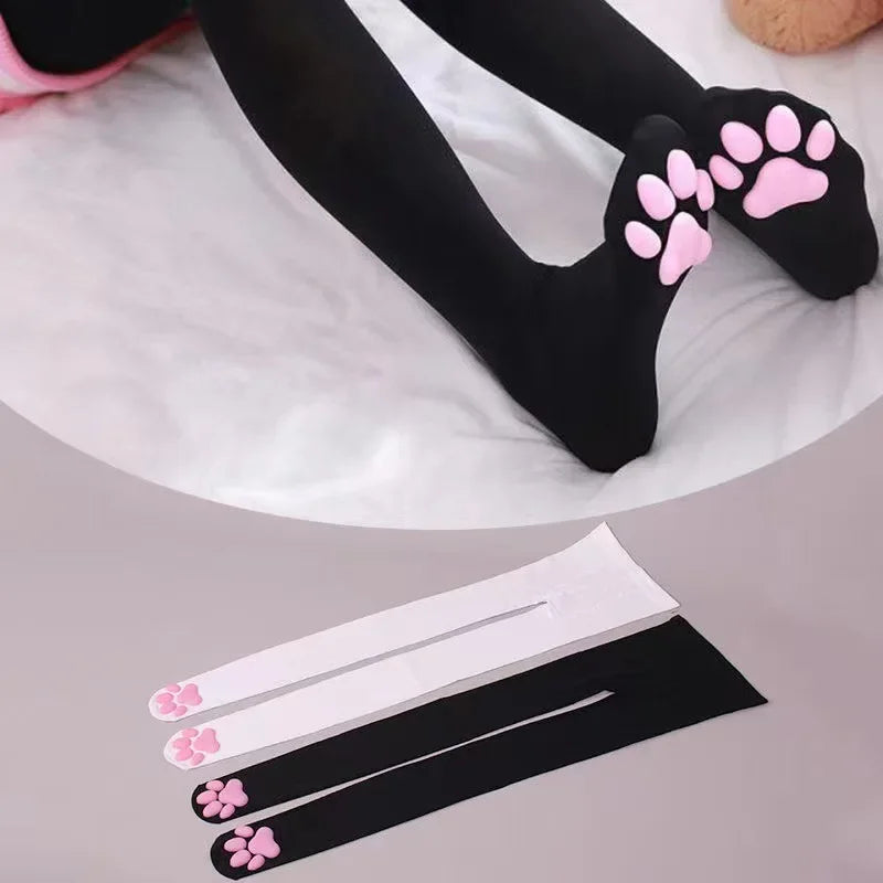 Stockings 
3D Cat Claw Cushion Silk Thigh High Stockings, Lolita Role Play Looks Accessories Socks for Girls and Ladies