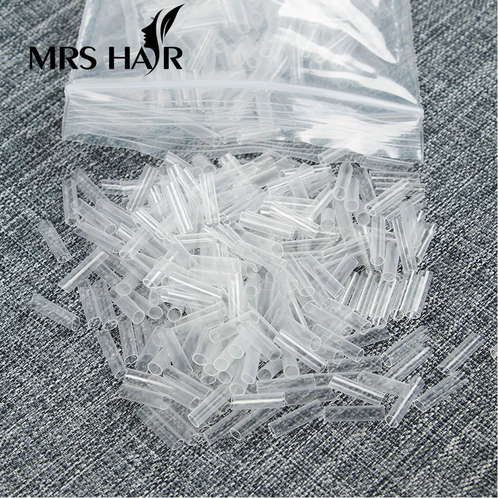 Hair Extensions and Wigs
500pcs Hair Extensions Heat Shrink Tubes itip human hair extension tools Without adhesive 2.5*10mm Fusion Hair Accessories tools